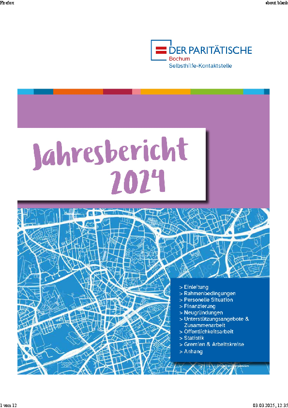 Jahresbericht Selbsthilfekontaktstelle Bochum 2024